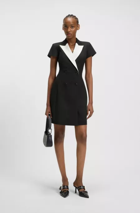 Blazer dress with peak lapels