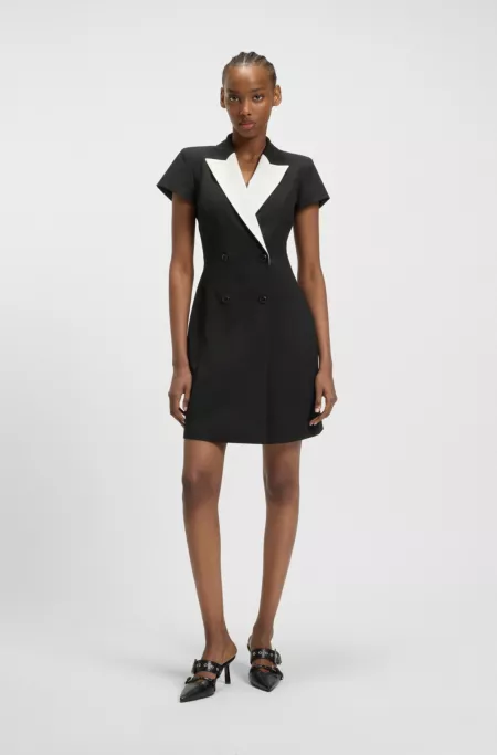 Blazer dress with peak lapels