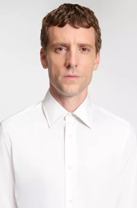 Slim-fit shirt in an Italian cotton blend