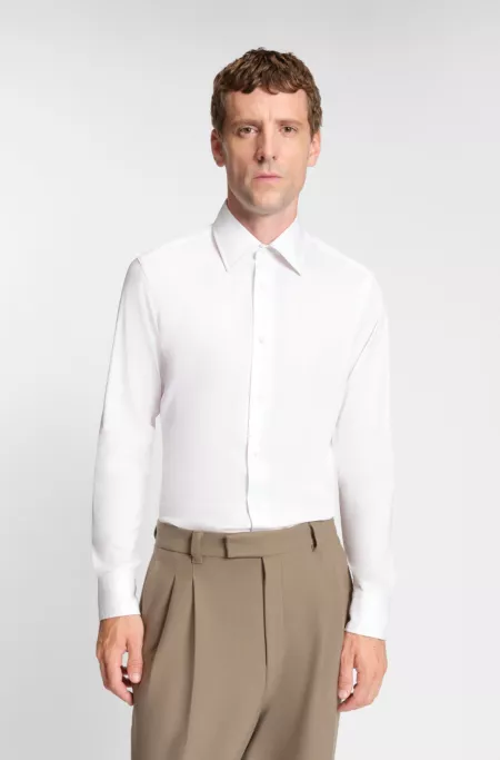Slim-fit shirt in an Italian cotton blend