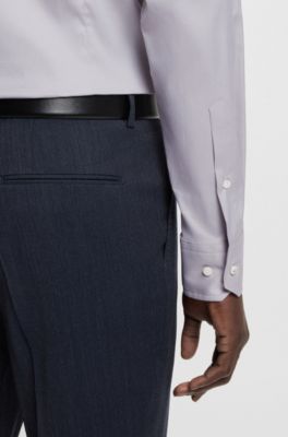 Camisa slim fit de algod&oacute;n italiano, Gris