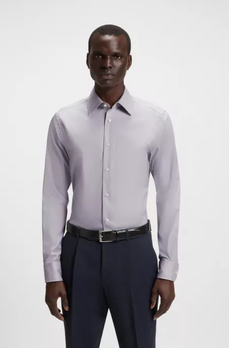 Slim-fit shirt in an Italian cotton blend