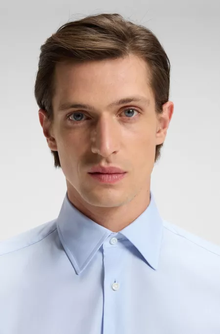 Slim-fit shirt in an Italian cotton blend