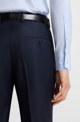 Slim-fit shirt in an Italian cotton blend, Light Blue