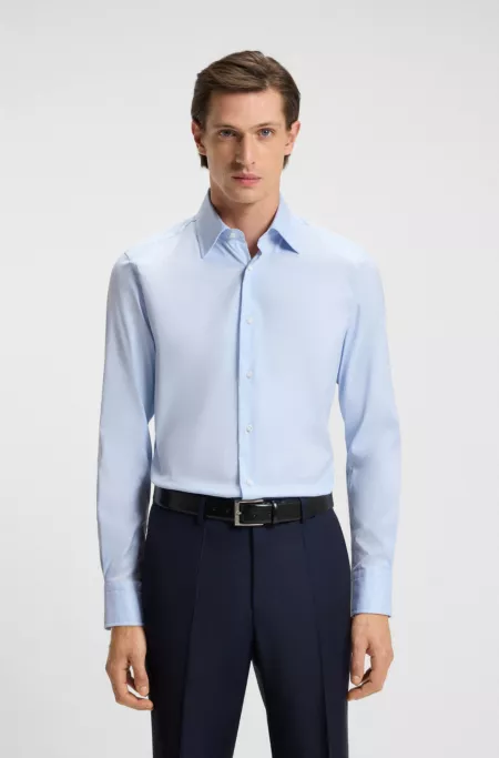 Slim-fit shirt in an Italian cotton blend