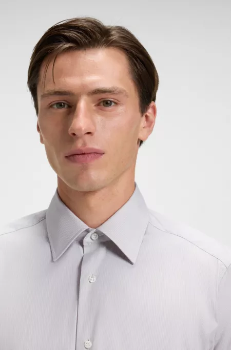 Regular-fit shirt in an Italian-made cotton blend