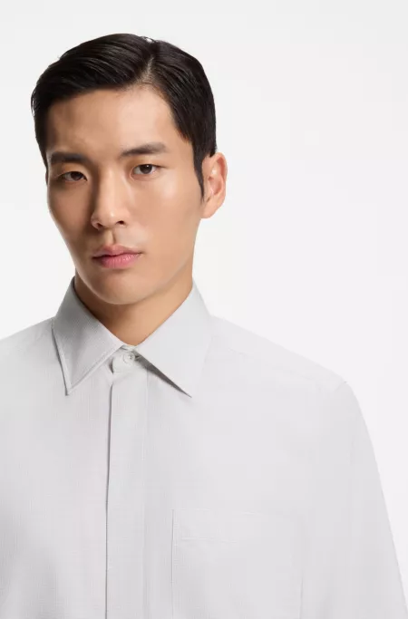 Checked regular-fit shirt in Italian-made cotton