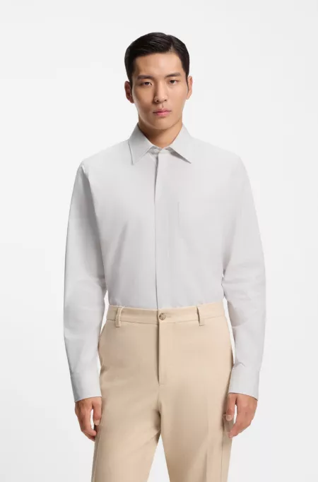 Checked regular-fit shirt in Italian-made cotton