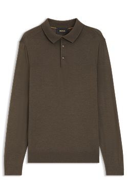Polo sweater in wool, silk and cashmere