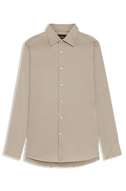 Slim-fit shirt in Italian-made poplin