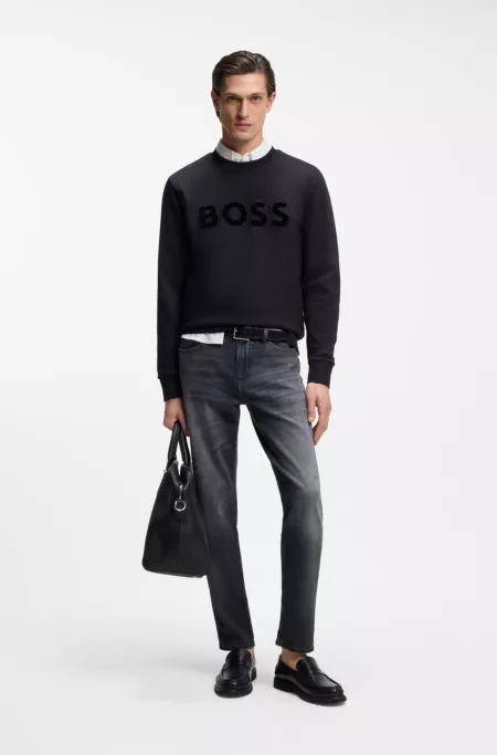 Maine grey regular-fit jeans in Italian denim