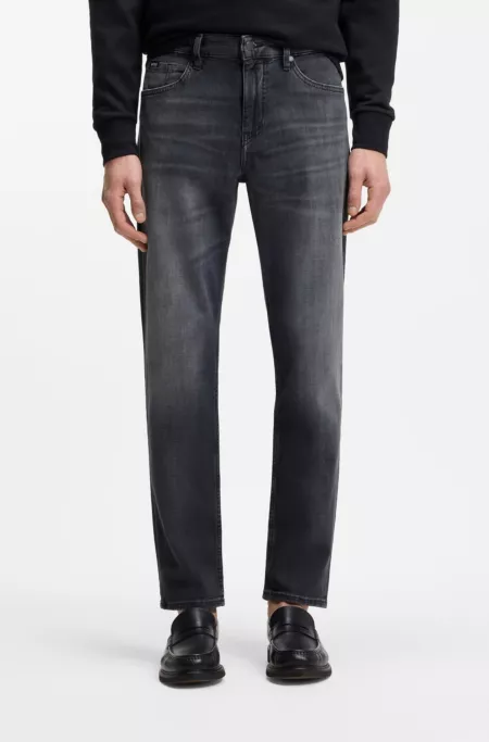 Maine grey regular-fit jeans in Italian denim