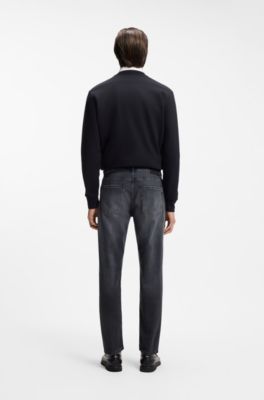 Vaqueros Maine regular fit de denim italiano gris, Negro