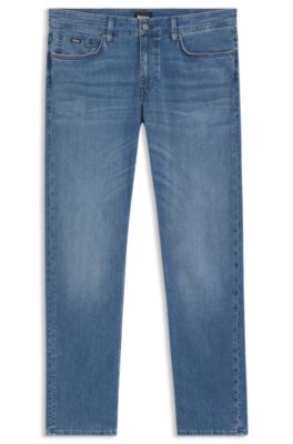 Blue slim-fit jeans in performance denim, Turquoise