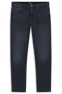Delaware slim-fit jeans in blue mechanical-stretch denim, Dark Blue