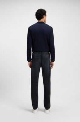 Delaware slim-fit jeans in blue mechanical-stretch denim, Dark Blue