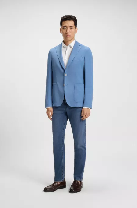 Maine blue regular-fit jeans in performance denim