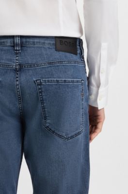 Vaqueros Maine regular fit en tejido vaquero t&eacute;cnico azul, Azul