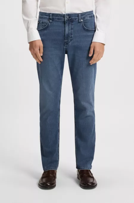 Maine blue regular-fit jeans in performance denim