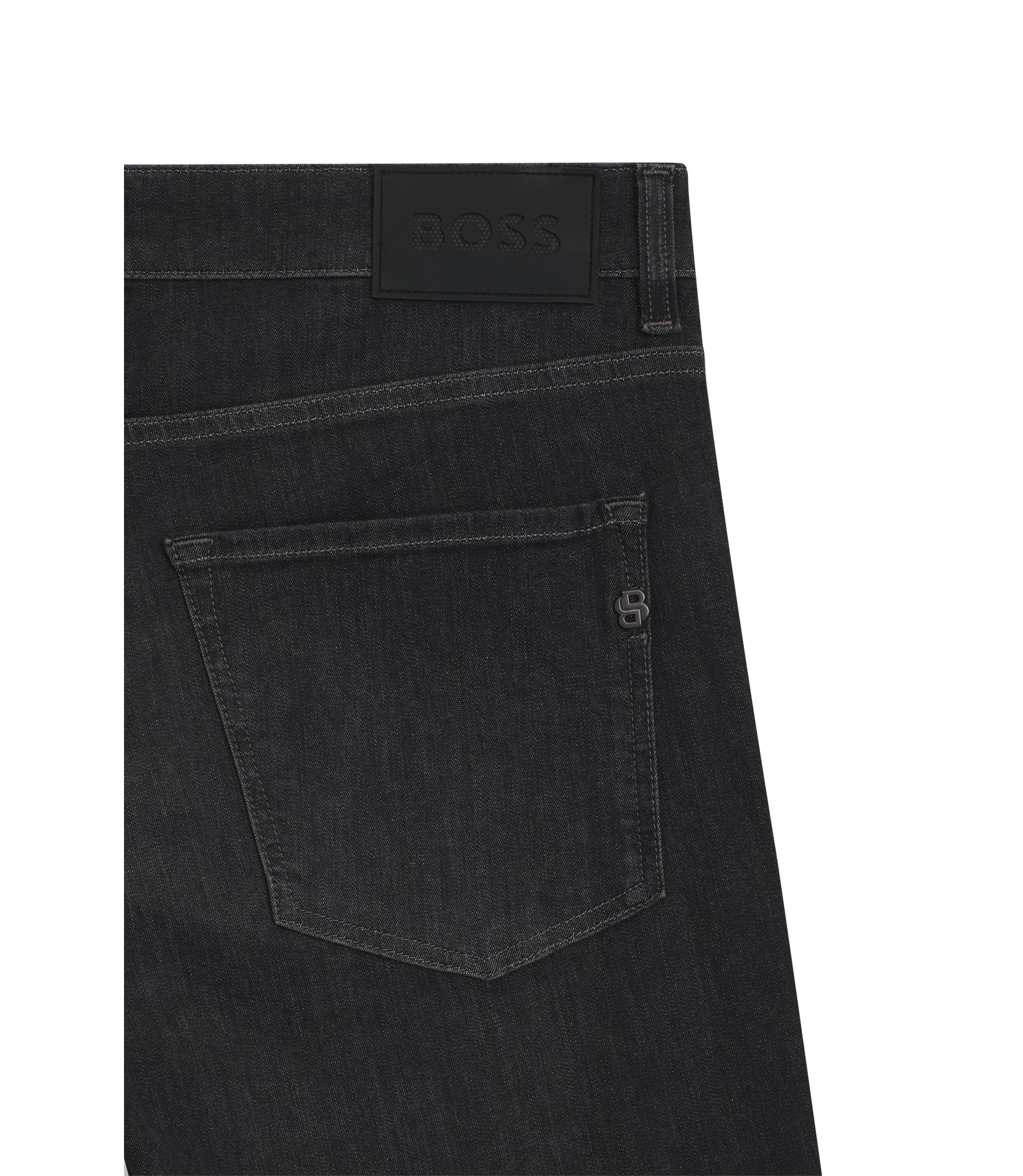 BOSS - Delaware black slim-fit jeans in stretch denim - Grey