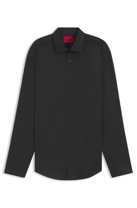 Logo-jacquard slim-fit shirt in cotton