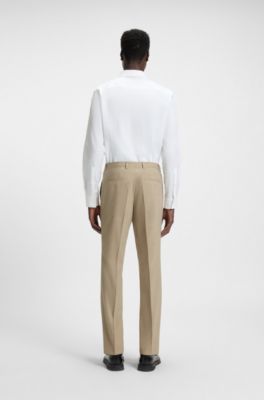 Camisa slim fit de algod&oacute;n con logos en jacquard, Blanco