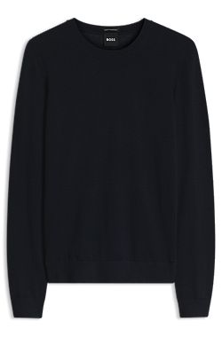 Slim-fit crewneck sweater in merino wool