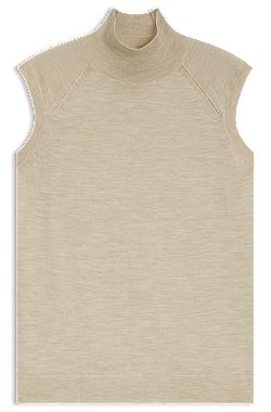 Mock-neck top in merino wool
