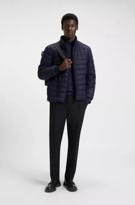 Red-logo jacket with water-repellent finish