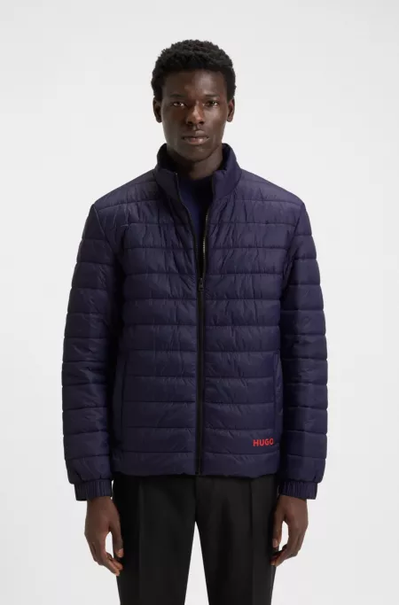 Red-logo jacket with water-repellent finish