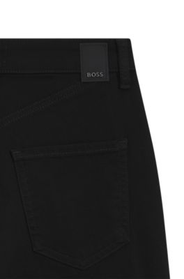 Black wide leg jeans stretch denim