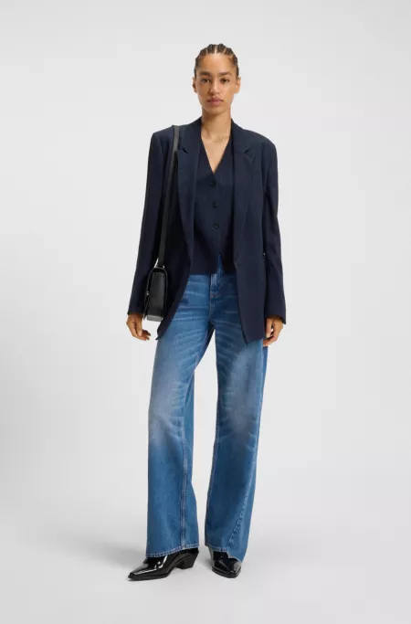 Relaxed-fit jeans with stepped hems