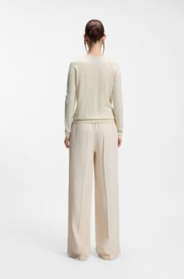 Superfine merino wool cardigan, White