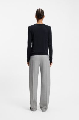 Superfine merino wool cardigan, Dark Blue