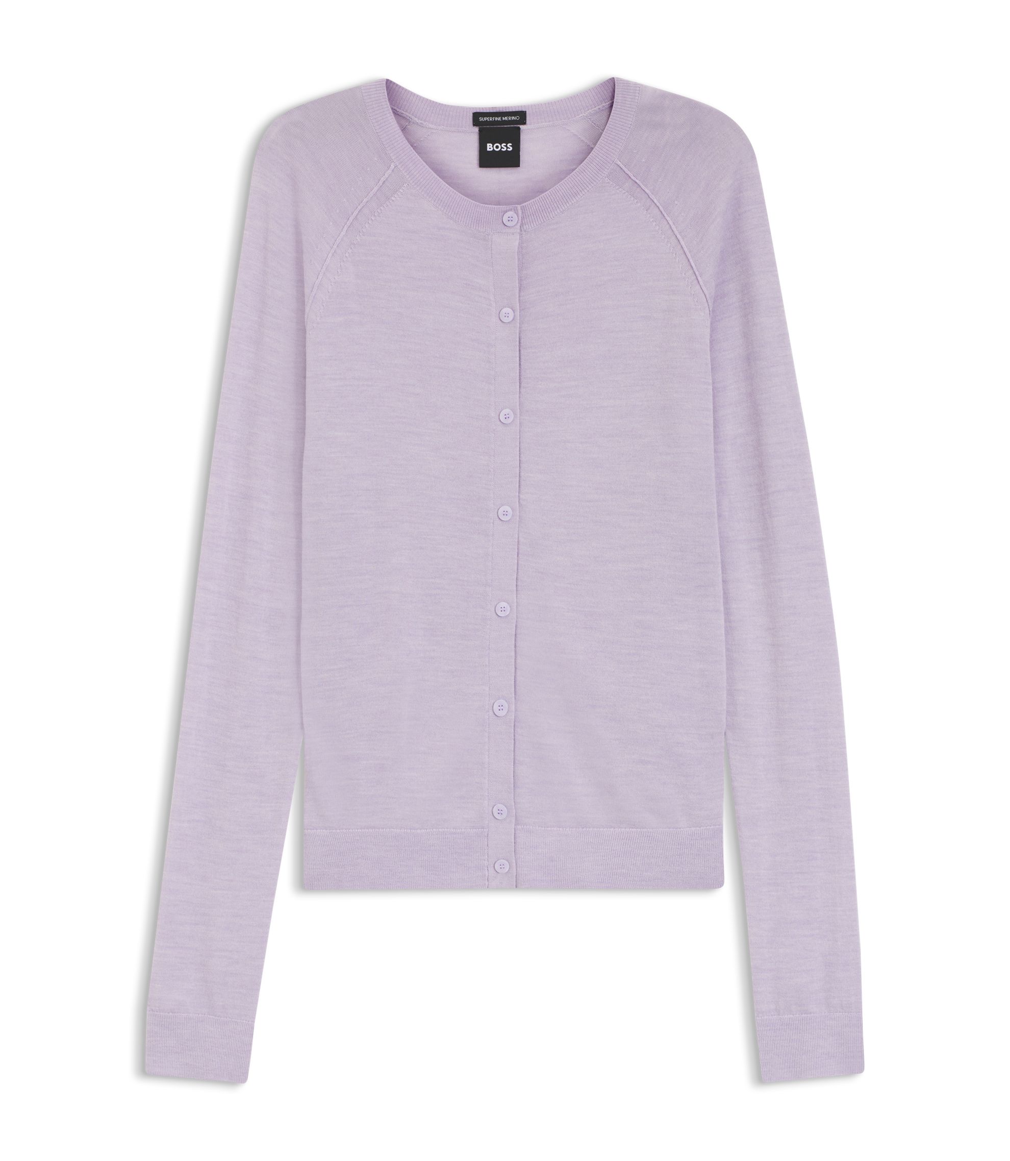 BOSS - Superfine merino wool cardigan - Light Purple