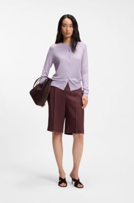 Superfine merino wool cardigan, Light Purple