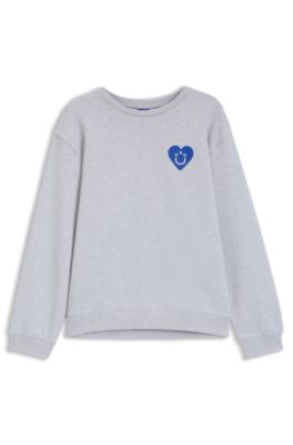 Sudadera para todos los g&eacute;neros con ilustraci&oacute;n Happy HUGO, Gris claro