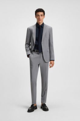 Camisa regular fit de popel&iacute;n de algod&oacute;n el&aacute;stico de planchado f&aacute;cil, Azul oscuro