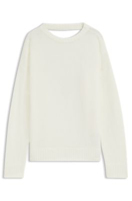 Wool-blend sweater in an oversized fit, White
