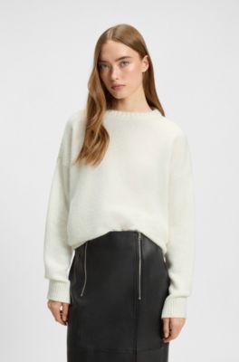 Jersey oversize fit en mezcla de lana, Blanco