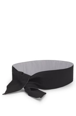 Twill headband with logo detail, Black