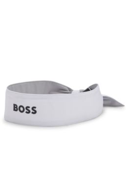 Bandeau de sport en twill stretch avec logo imprim&eacute;, Blanc