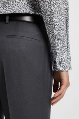 Camisa slim fit en popel&iacute;n de algod&oacute;n el&aacute;stico con estampado floral, Verde