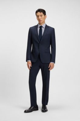 Camisa slim fit en popel&iacute;n de algod&oacute;n el&aacute;stico con estampado floral, Celeste