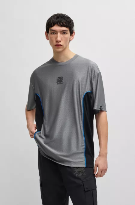 HUGO x RB structured-jersey T-shirt with piping details