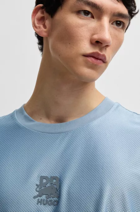 HUGO x RB structured-jersey T-shirt with piping details