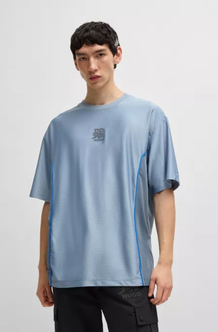 HUGO x RB structured-jersey T-shirt with piping details