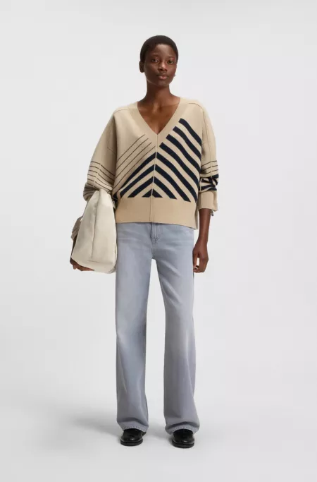 Relaxed-fit jeans in grey-blue denim