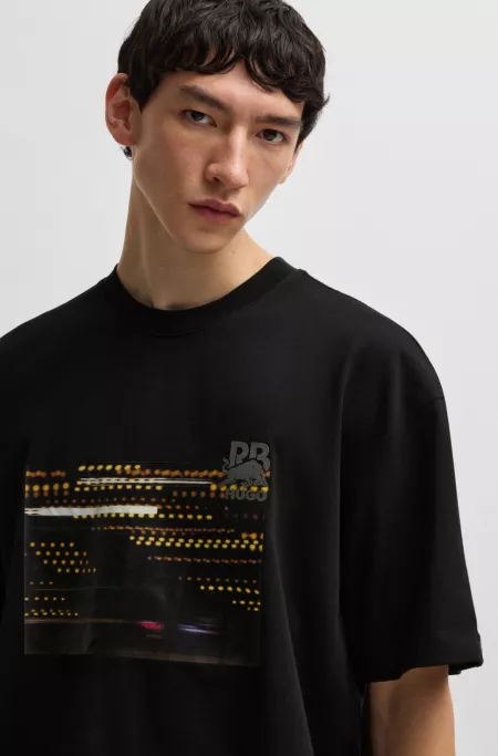 HUGO x RB cotton-jersey T-shirt with racing print