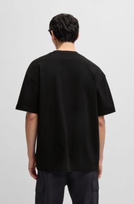 HUGO x RB cotton-jersey T-shirt with racing print, Black